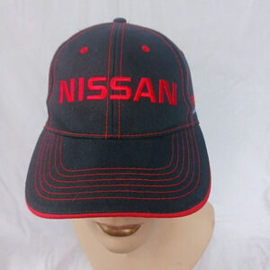 Vintage Nissan Motorsports Racing Baseball Cap Black Red